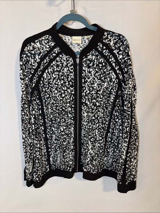 Zenergy by Chico's Jackets & Blazers - Chico’s Zenergy Black and White Mesh Zip Up Lightweight Jacket XXL